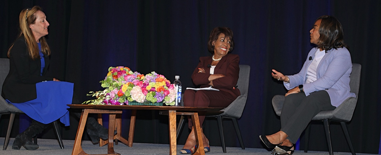 Photo of Mary Leslie, Maxine Waters, and Teresa Bazemore at LABC Summit