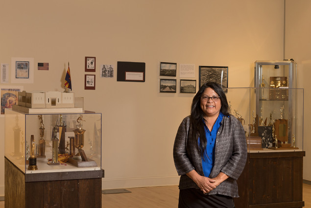 Rosalie Talahongva is the Visitor Center's museum curator and was a student at the school.