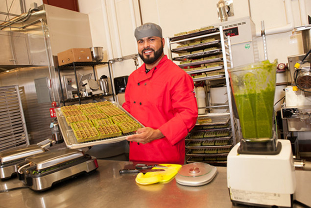 Martín Madriz, founder of The Green Waffle, which comes in four varieties, each made with only five wholesome ingredients.